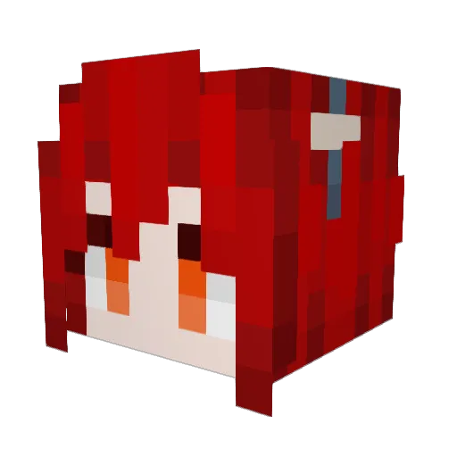 famouswzm Minecraft avatar head, 3D render