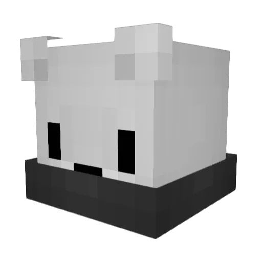 faned Minecraft avatar head, 3D render