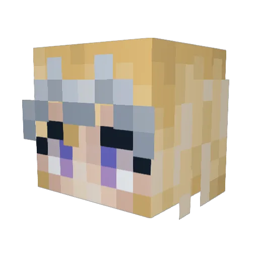 fanhoho Minecraft avatar head, 3D render