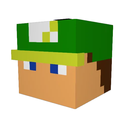 fantacnr Minecraft avatar head, 3D render