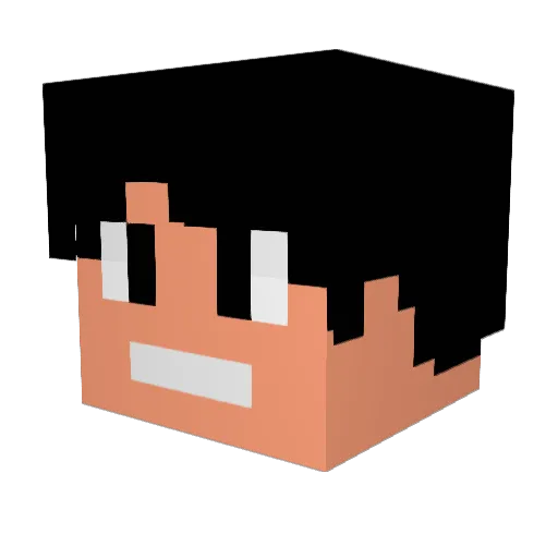 fantasized Minecraft avatar head, 3D render