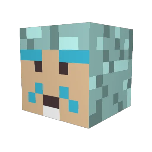 fantasy__man Minecraft avatar head, 3D render