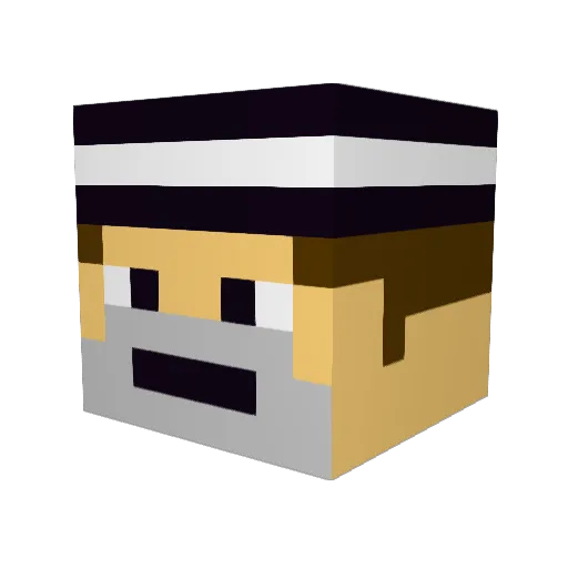 fantuantuan Minecraft avatar head, 3D render