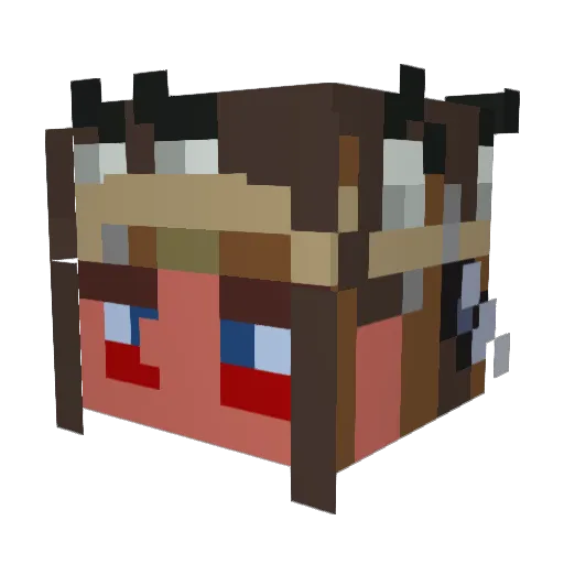 faqeendx Minecraft avatar head, 3D render