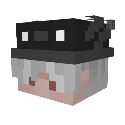 fare_tsu Minecraft avatar head, 3D render