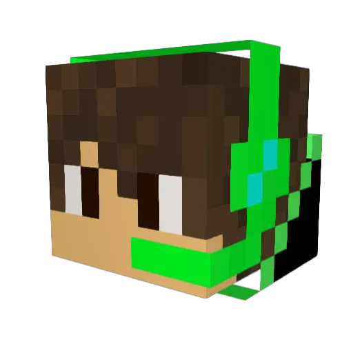 fartfire Minecraft avatar head, 3D render