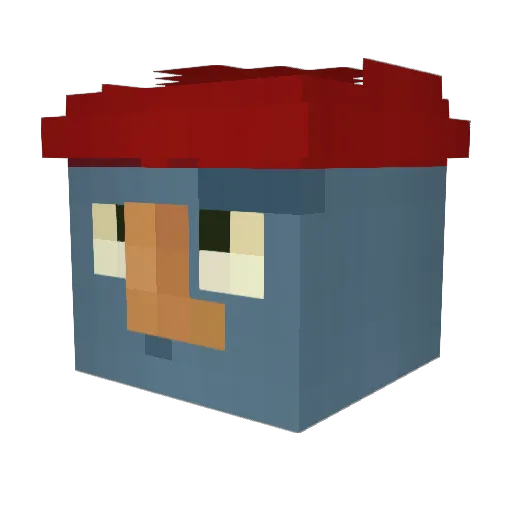 fartonmicforme Minecraft avatar head, 3D render