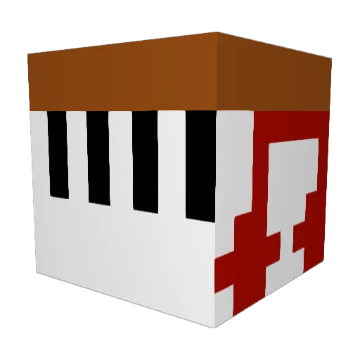 fastpiano Minecraft avatar head, 3D render