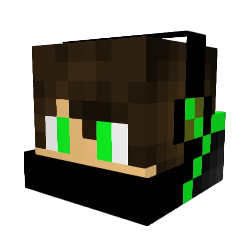 fastshooter Minecraft avatar head, 3D render