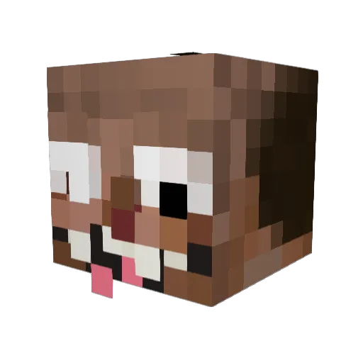 fatandbalding Minecraft avatar head, 3D render