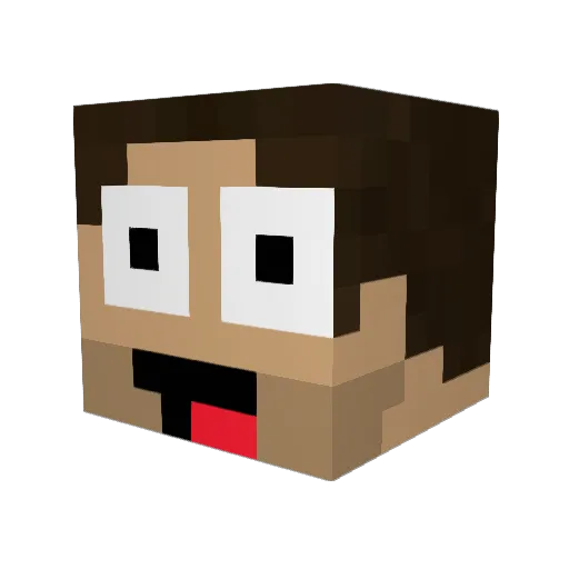 fatbit Minecraft avatar head, 3D render