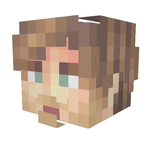 fateisfate Minecraft avatar head, 3D render