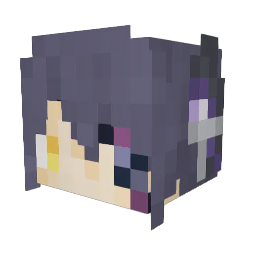 fateko Minecraft avatar head, 3D render