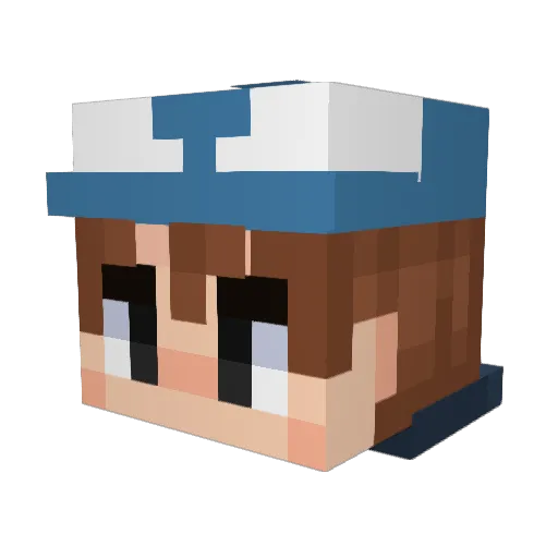 fatkbe Minecraft avatar head, 3D render