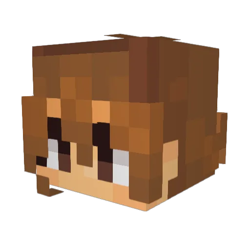 fatmaxxing Minecraft avatar head, 3D render