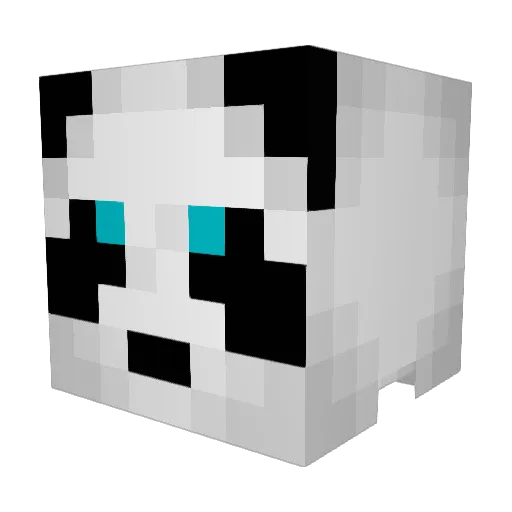 fatpandahead Minecraft avatar head, 3D render