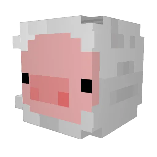 fatpigg Minecraft avatar head, 3D render