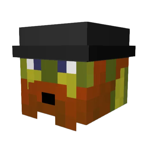 fatselvy Minecraft avatar head, 3D render
