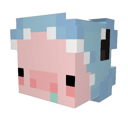 fattened Minecraft avatar head, 3D render