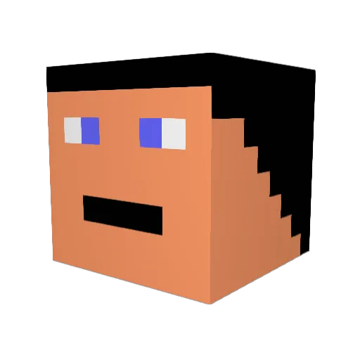 fbnskl Minecraft avatar head, 3D render