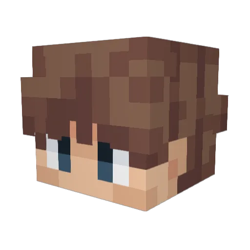 fcto Minecraft avatar head, 3D render