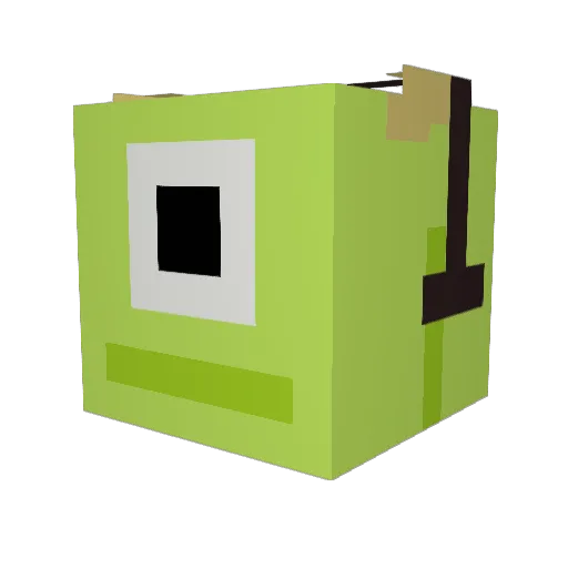 fdwu Minecraft avatar head, 3D render