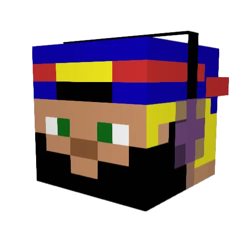 fe7ipe_00 Minecraft avatar head, 3D render