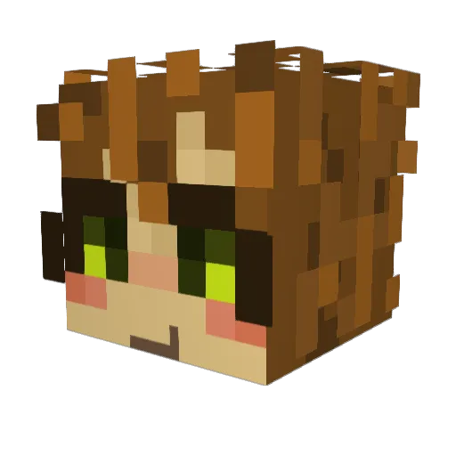 feamis Minecraft avatar head, 3D render
