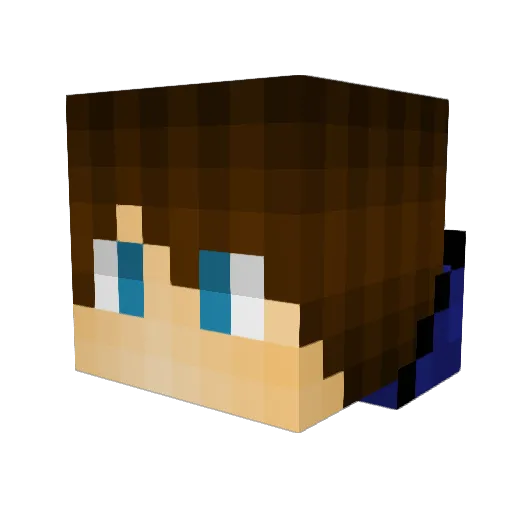 fearating Minecraft avatar head, 3D render