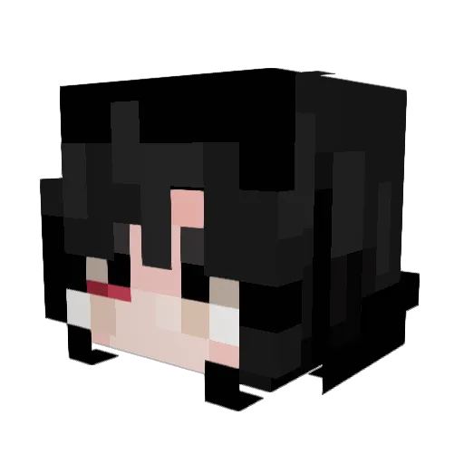 fearfiction Minecraft avatar head, 3D render
