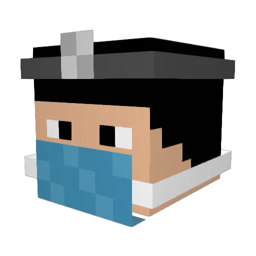 feartv2 Minecraft avatar head, 3D render