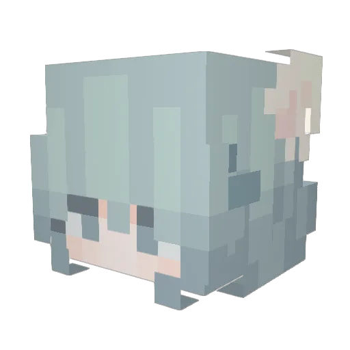 feather_miku Minecraft avatar head, 3D render