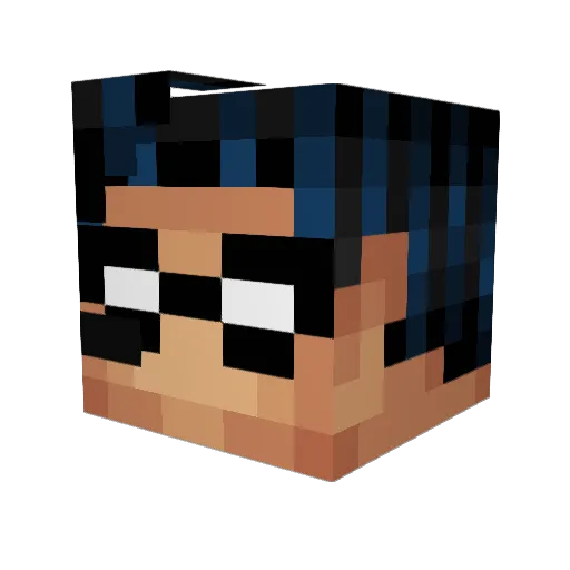 fedebtk Minecraft avatar head, 3D render