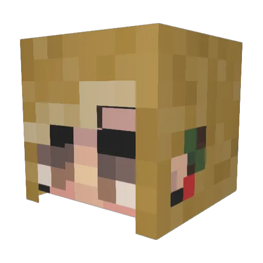 fedoralicious Minecraft avatar head, 3D render