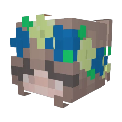 fedorid Minecraft avatar head, 3D render