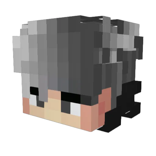 feery Minecraft avatar head, 3D render