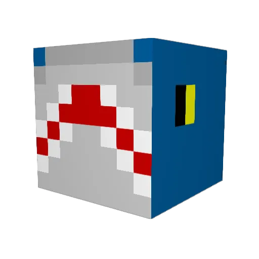 feeshark Minecraft avatar head, 3D render