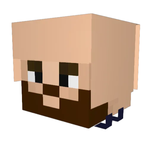 felizmente Minecraft avatar head, 3D render
