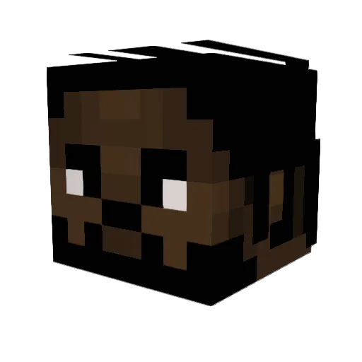 femboyant Minecraft avatar head, 3D render