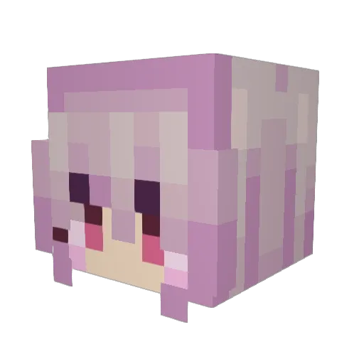 femboyluva Minecraft avatar head, 3D render