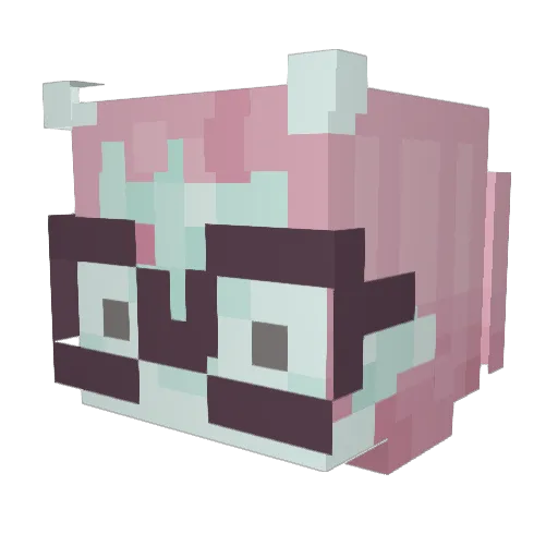 femboys Minecraft avatar head, 3D render