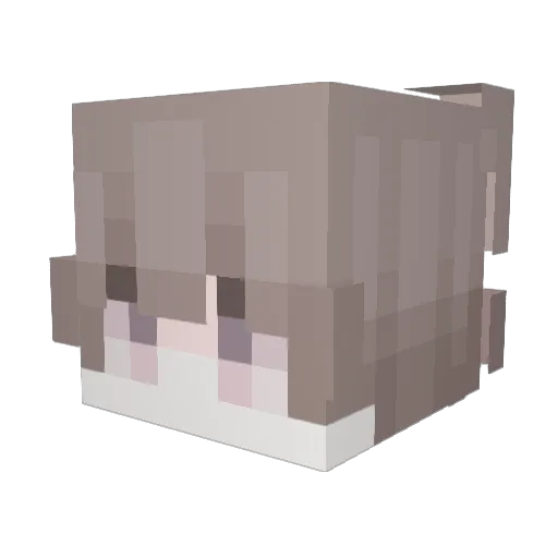 femboyshi Minecraft avatar head, 3D render