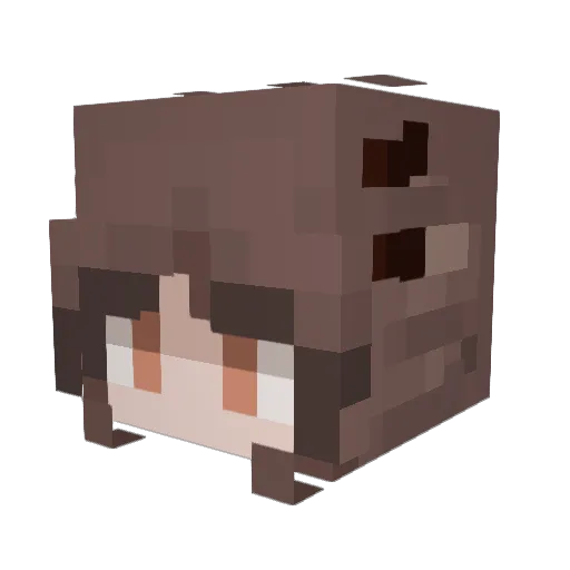 femcelmaxing Minecraft avatar head, 3D render