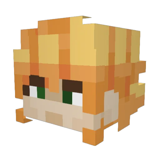 femmeryl Minecraft avatar head, 3D render