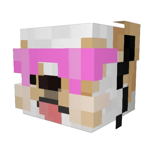 femmyu Minecraft avatar head, 3D render