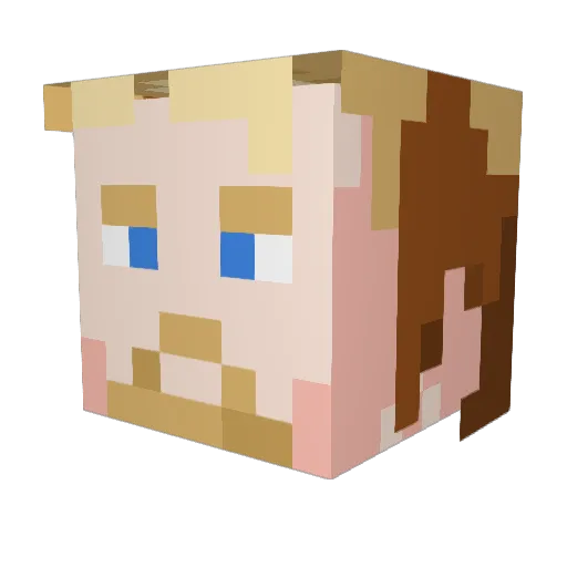 fenice Minecraft avatar head, 3D render
