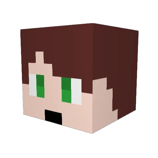 fenichil Minecraft avatar head, 3D render