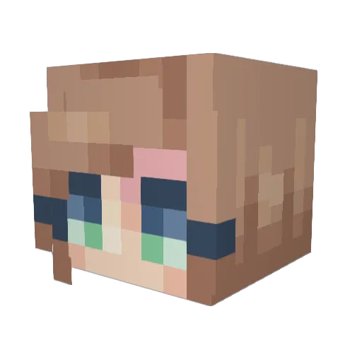 fenoloftaleina Minecraft avatar head, 3D render