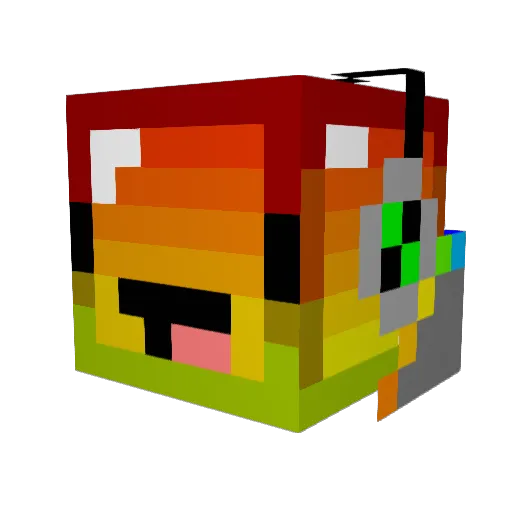 fenweenie Minecraft avatar head, 3D render