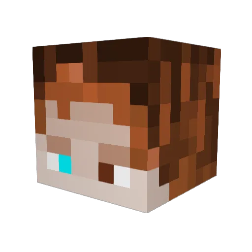 fenxk Minecraft avatar head, 3D render